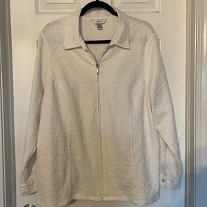 Women’s White 2X CJ Banks Work Jacket